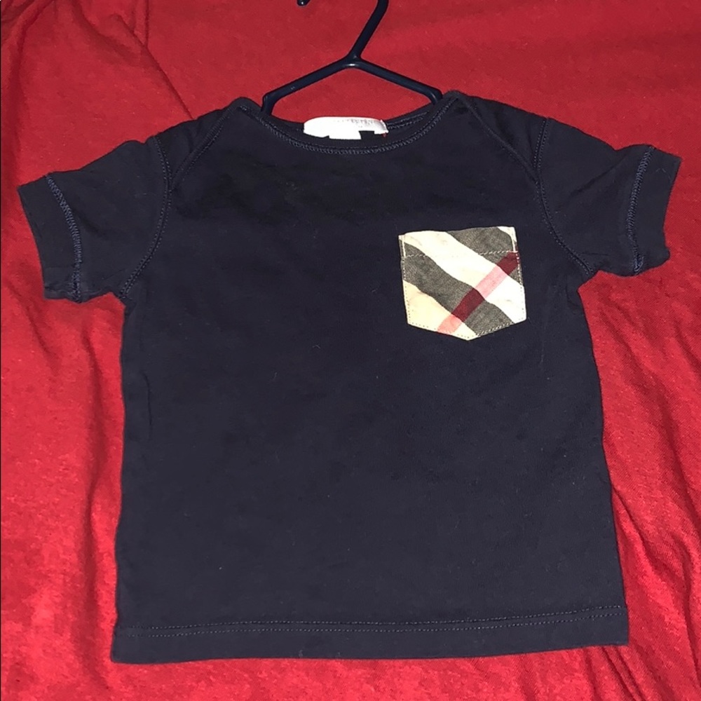 Navy Burberry baby shirt